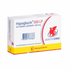 HIPOGLUCIN LP  500mg X30COM.