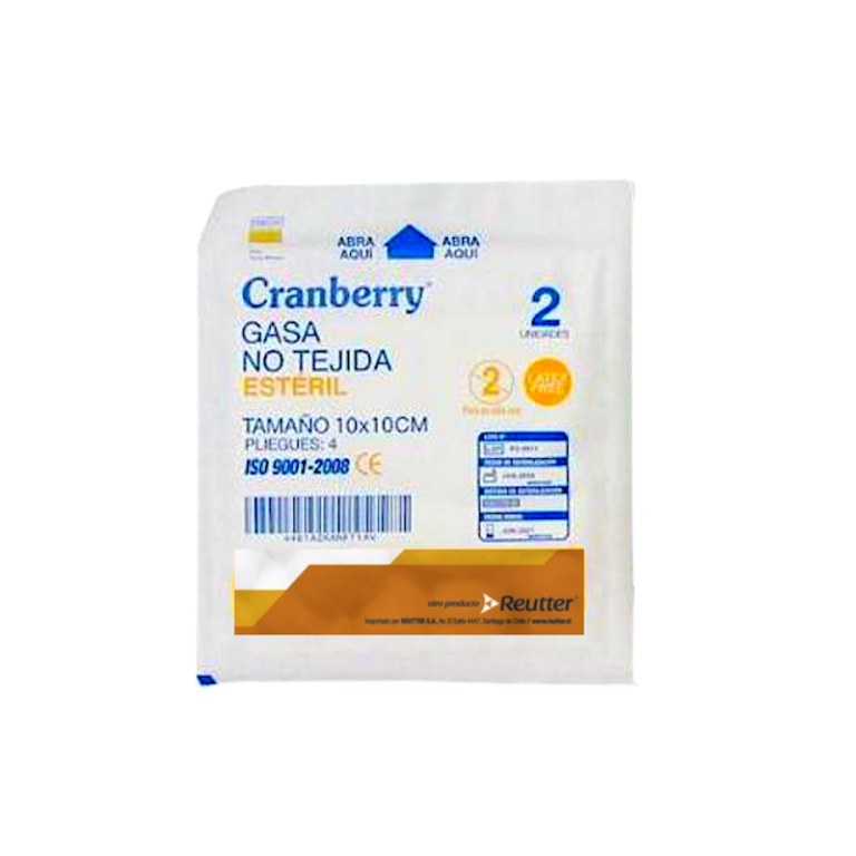 GASA NO TEJIDA ESTERIL 10X10CM CRANBERRY 50SX2U. Reutter