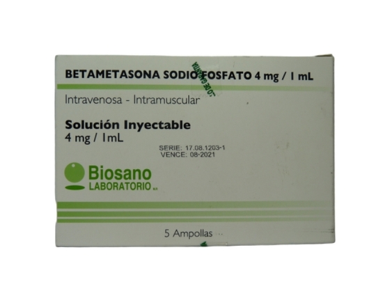 BETAMETASONA 4 MG / ML X 5 AMPOLLAS