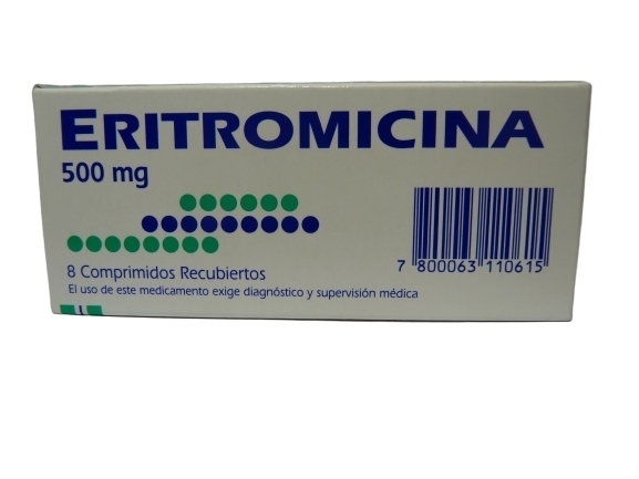 ERITROMICINA 500mg X8COM.