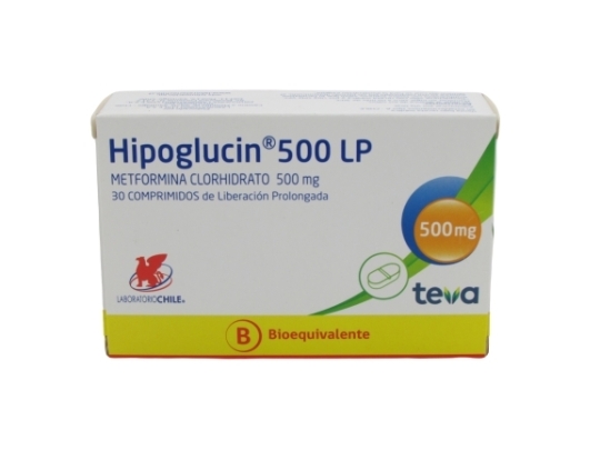 HIPOGLUCIN LP  500mg X30COM.