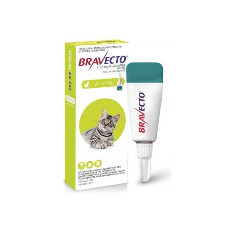 BRAVECTO PALAT GATO  1,2 - 2,6  KG X 1 PIPETA 