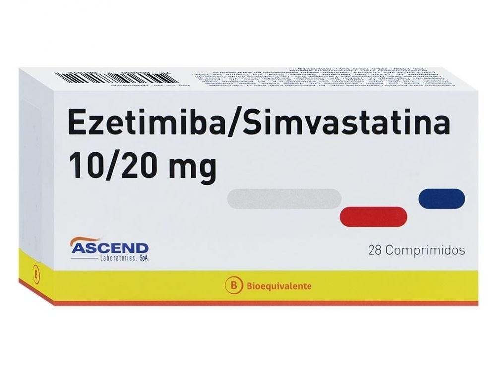 EZETIMIBA/SIMVASTATINA 10/20MG X 28 COM