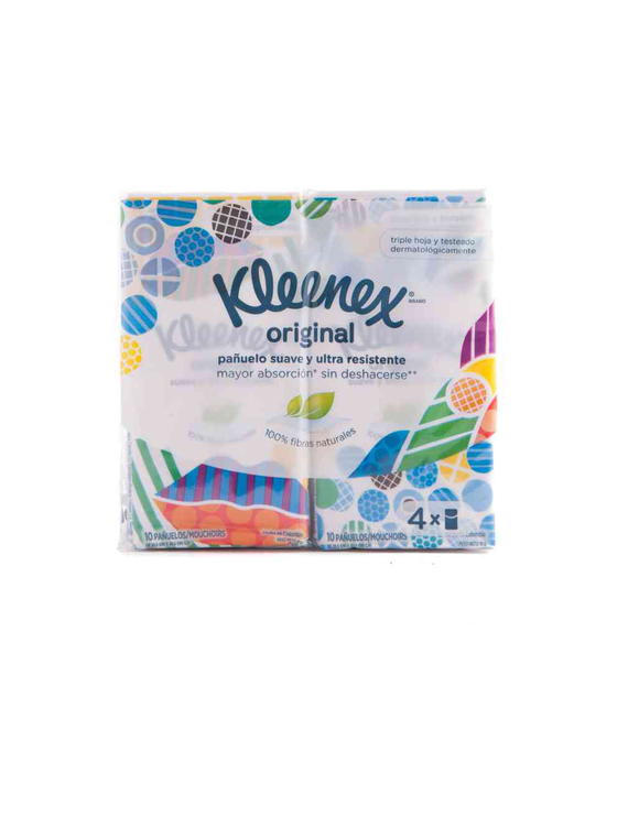 KLEENEX PANUELO DESECHABLE 10 U X 4 PAQ