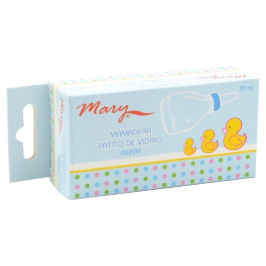 MAMADERA PATITO DE VIDRIO CELESTE X 35 ML