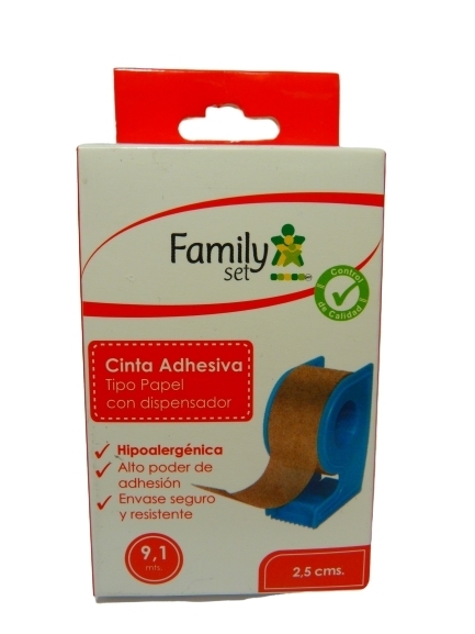 CINTA ADHESIVA TIPO PAPEL CON DISPES. 2,5X9,1M X 1 UNIDAD 