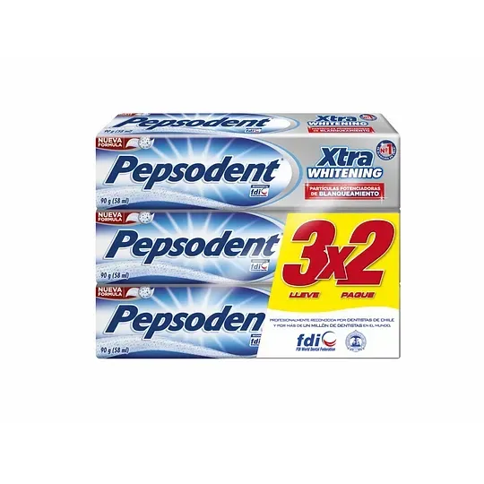 PACK PEPSODENT XTRA WHIT. PAS.X90G  3X2