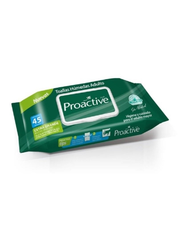 PROACTIVE TOALLAS HUMEDAS ADULTO X 45