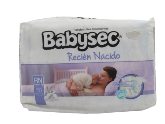 BABYSEC PAÑAL BEBE RECIEN NACIDO  X20