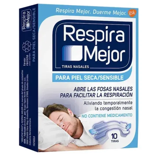 RESPIRA MEJOR PIEL  SECA/ SENSIBLE X 10 TIRAS