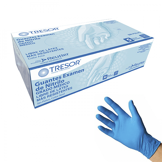 GUANTES DE VINILO AZUL  AMBIDIESTRO TM X 100