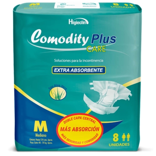 PAÑALES COMODITY PLUS TALLA  M X 8U