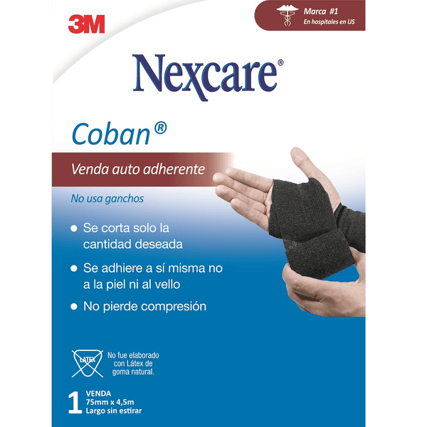 NEXCARE 3M COBAN 7,5CMX4,5MTS VENDA NEGRA