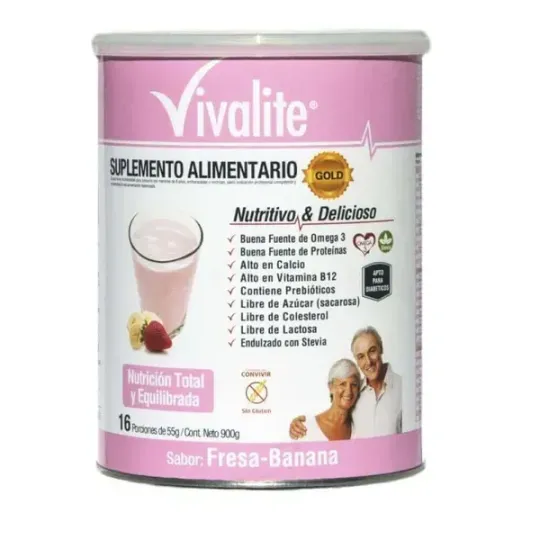 VIVALITE SUPLEM GOLD FRESA BANANA X 900 GR 