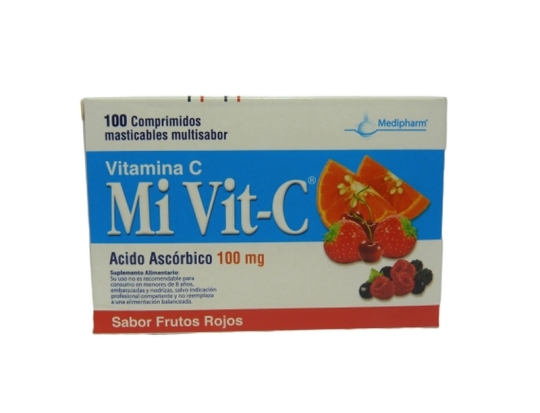 MIVIT C FRUT.ROJOS 100mg X100COM.MAST.