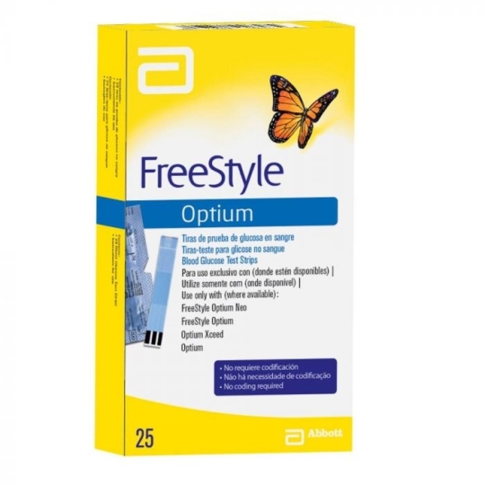 FREESTYLE OPTIUM TIRAS REACTIVAS X 25 UNIDADES