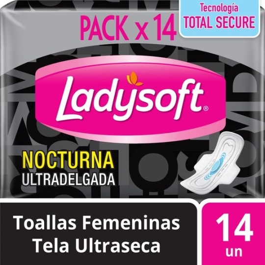 LADYSOFT NOCTURNA ULTRADELGADA CON ALAS X 14 UNIDADES