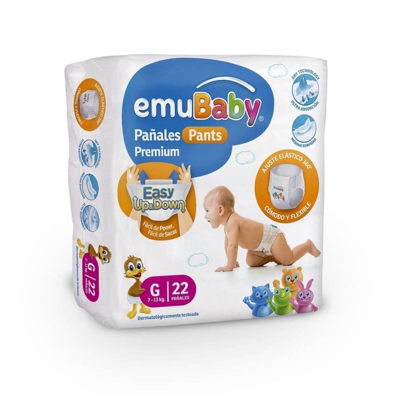 EMUBABY PAÑAL PANTS (PAÑALES) TALLA G X 22