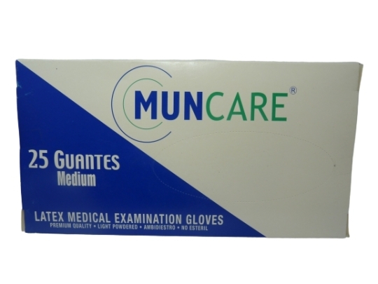 GUANTES LATEX EXAMINACION MUNCARE X25