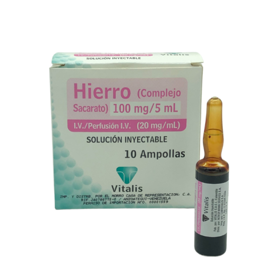 HIERRO 100 MG/5 ML AMPOLLA X 10 UNIDADES