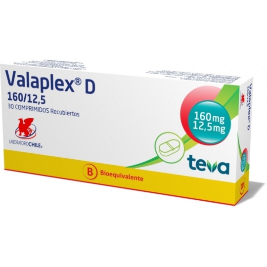 VALAPLEX D 160 MG / 12.5 MG X 30 COMPRIMIDOS