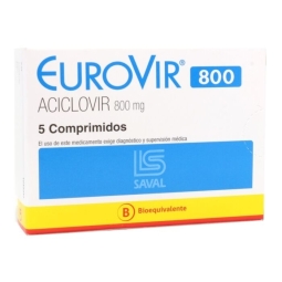 Eurovir Comprimidos 800Mg X 5 Comprimidos | eurovir 5com