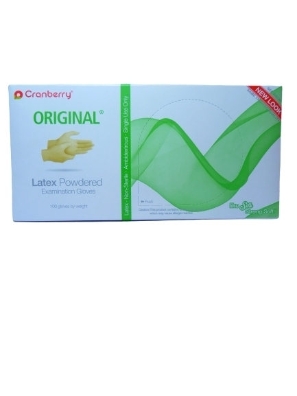 GUANTES LATEX EXAMINACION CRANBERRY L X2