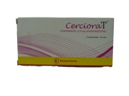 CERCIORA T COMPRIMIDOS 0,75  MG  (LEVONORGESTREL) X 2 COMPRIMIDOS