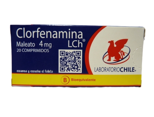 CLORFENAMINA 4 MG X 20 COMPRIMIDOS
