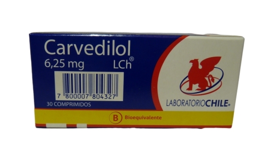 CARVEDILOL 6.25 MG X 30 COMPRIMIDOS