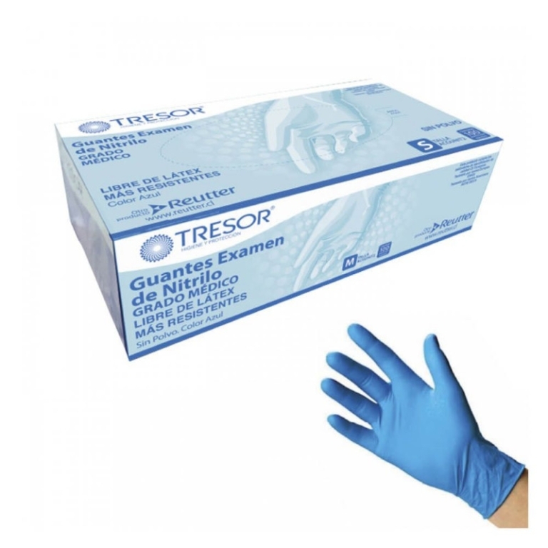 GUANTES DE NITRILO GLOVEON ANTIBAC TS X 100