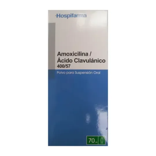 AMOXICILINA / ACIDO CLAVULANICO 400/57 MG POLVO SUSPENSION X 60 ML