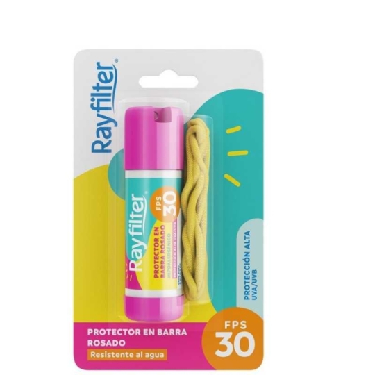 RAYFILTER PROTECTOR SOLAR FPS 30 EN BARRA X 6G COLOR ROSADO