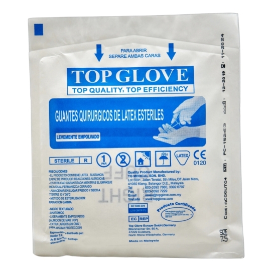 GUANTES QUIRÚRGICOS DE LÁTE X ESTÉRIL TALLA 7.5