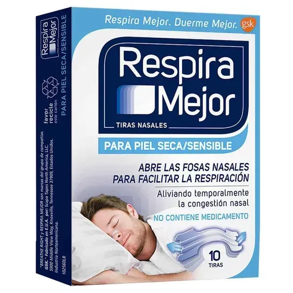RESPIRA MEJOR PIEL SECA/ SENSIBLE X 10 TIRAS