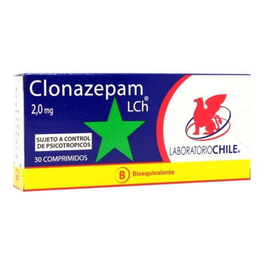 CLONAZEPAM 2 MG X 30 COMPRIMIDOS