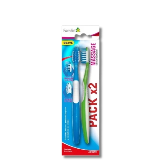 PACK CEPILLO DENTAL DURO X 2 UNIDADES FAMILY SET
