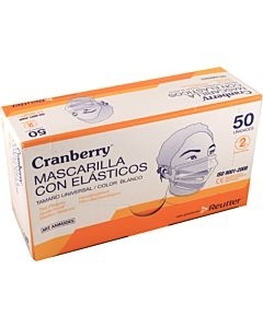 MASCARILLAS CON ELASTICO TRES PLIEGES X 1 UNIDAD
