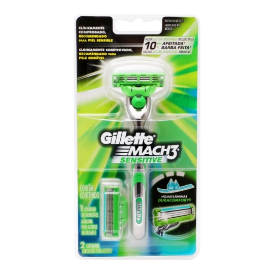 GILLETTE MACH 3 SENSITIVE MAQUINA C/REPUESTO
