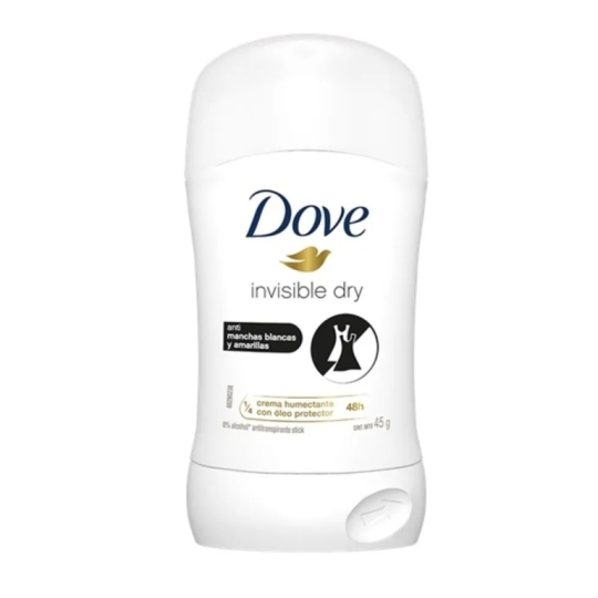 DOVE DESODORANT BARRA INVISIBLE DRY ANTI MANCHAS X 45G