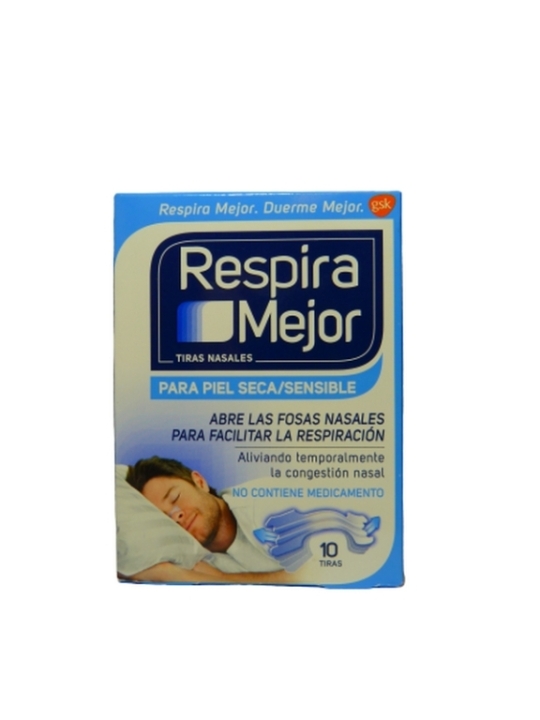 RESPIRA MEJOR PIEL SECA/ SENSIBLE X 10 TIRAS