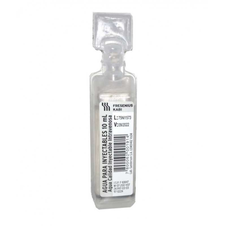 AGUA INYECTABLES 10ml X 1 AMPOLLA