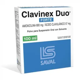 CLAVINEX DUO SUSPENSION ORAL FORTE 800/57 X 100ML