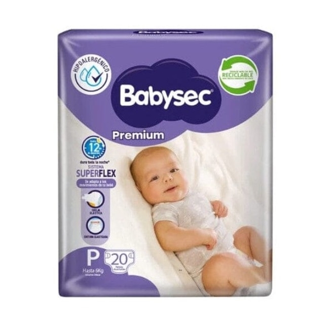 BABYSEC PAÑAL PREMIUM TALLA P X 20
