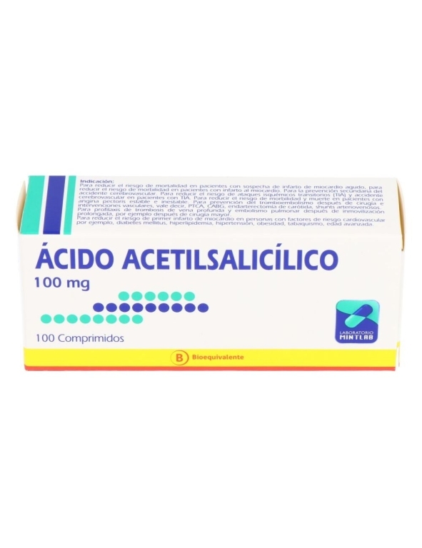 ACIDO ACETIL SALICILICO 100mg X100COM.