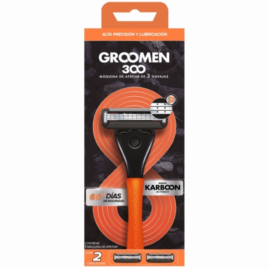 GROOMEN MAQUINA AFEITAR 300 X2 CARTUCHOS