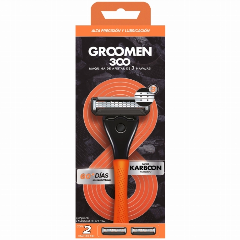 GROOMEN MAQUINA AFEITAR 300 X2 CARTUCHOS