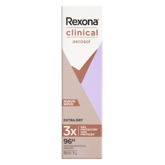 REXONA CLINICAL EXTRA DRY MUJER SPRAY 96H X150ML