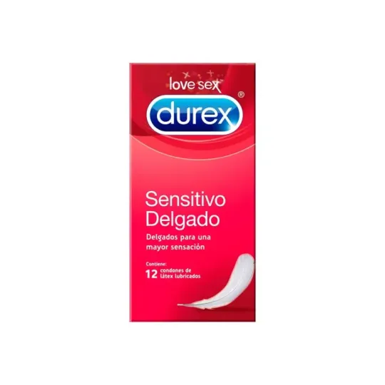 DUREX SENSITIVO DELGADO X 12 UNIDADES
