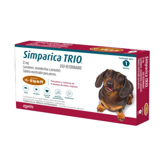 SIMPARICA TRIO PERRO CARAMELO 5-10K X 1COM
